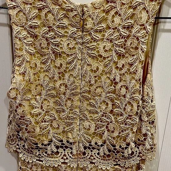 Caché dress, tan and gold color, good condition - Picture 3 of 7